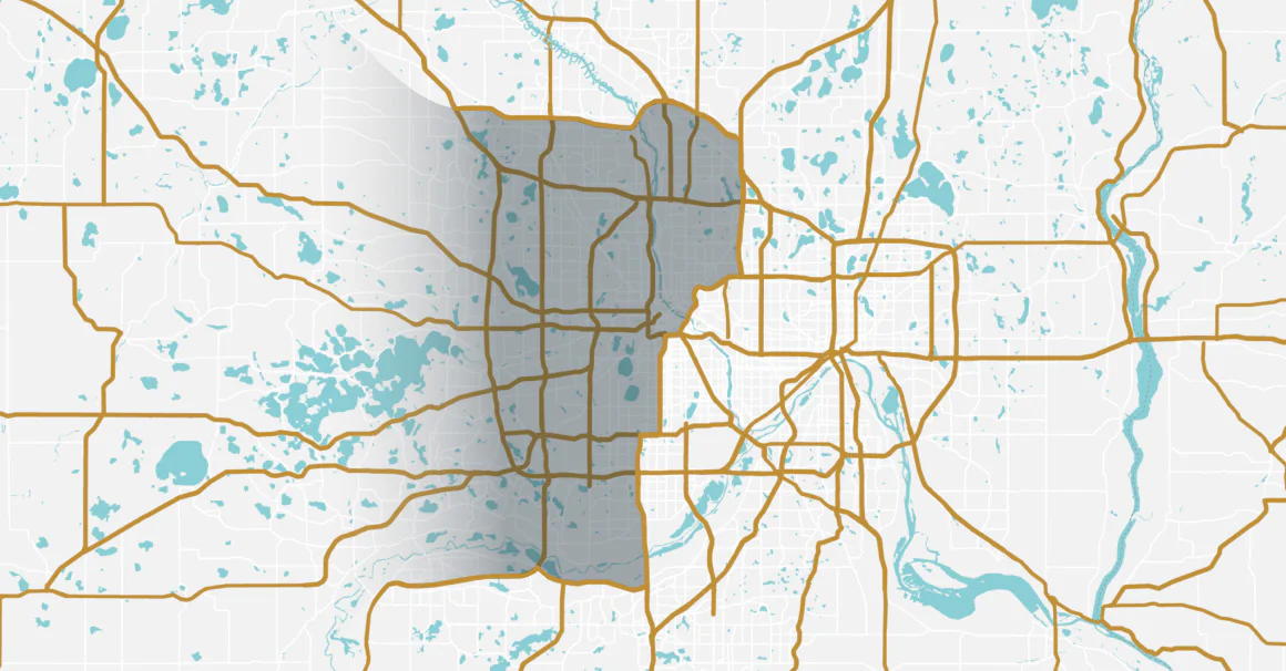 Map-small Minnesota Basements service area map West Metro Twin Cities